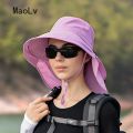 Summer Hat Women Outdoor UV Anti Neck Protection Sun Visor men Fishing Hiking Wide Brim Shawl Sunscreen Ponytail Cap undefine. 