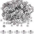 100PCS Candle Wick Tabs Metal Sustainer Tabs Multi-Purpose Candle Wick Base 20/16/14/12.5mm for Wide Variety Wicks Candle DIY. 