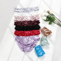 Hot Sale Ladies Frill Trim Satin 100% Ice Silk Seamless No Show Underwear Invisible Briefs Women's Panties. 