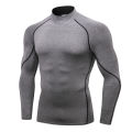 Men's High neck Long Sleeve Compression Shirts Cool Dry Sun Protection Sports Tights Undershirts Running Gym Tops.
