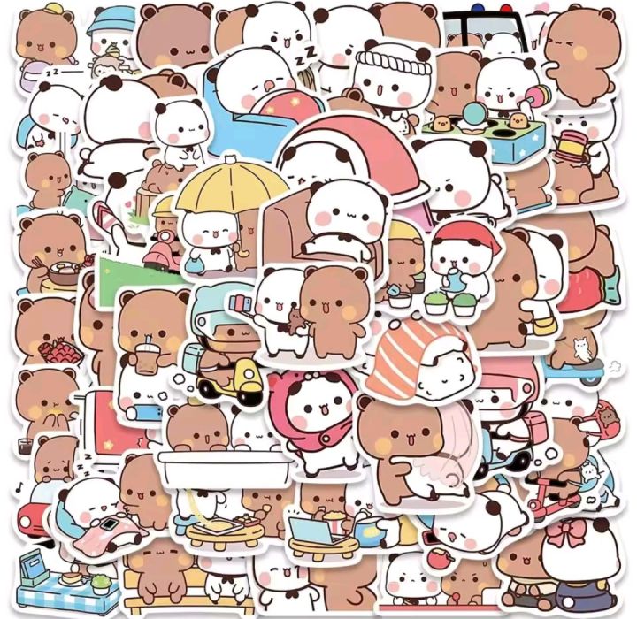 Dudule Sticker 25/50pcs Bubu and Dudu stickers cute bear couple diy toy doodles for ...