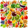50PCS Vivid Fruit & Vegetables(Grape Cherry Carrot Broccoli) Stickers Pack ,Waterproof Vinyl Stickers for Laptop phone. 