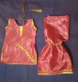 2pc sharara gharara golden gotta work on baby pink silk cute girl dress. 