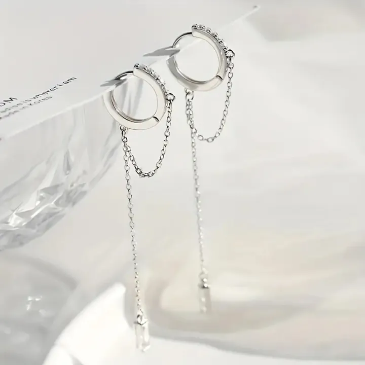 Fashionable%20Silvery%20Tassel%20Hoop%20Pendant%20Earrings,%20Exquisite%20Jewelry,%20Perfect%20Birthday%20%20For%20Women%20-%20Image%207
