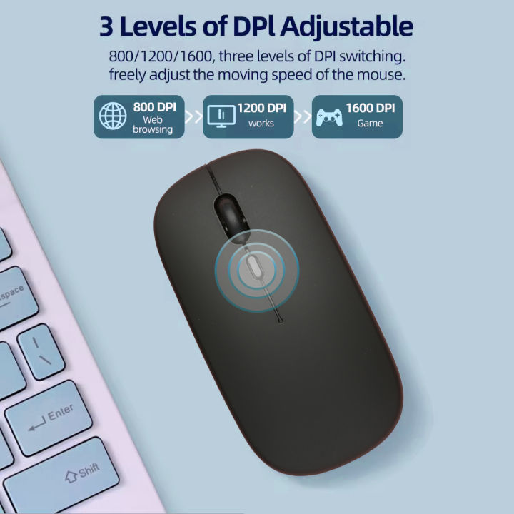 Bluetooth-Compatible Wireless Mouse BT Tablet Mouse 4 Button Adjustable ...