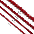 1 Strand Faceted Crystal Abacus Beads Red Rondelle Loose Spacer Beads Flat Glass Beads For DIY Jewelry Making Bracelet Necklace. 