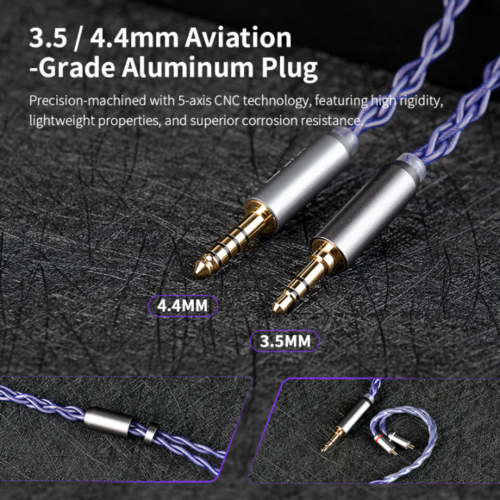 KBEAR%20Neon%20High-purity%20OFC%20Quad-cross%20IEM%20Headphone%20Cable%204%20Core%203.5/4.4MM%20Balanced%20Replaceable%20HiFi%20Woven%20Structure%20-%20Image%205