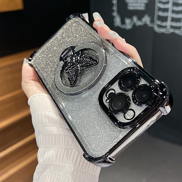 Luxury%20Butterfly%20Glitter%20Holder%20With%20Lens%20Film%20Phone%20Case%20For%20iPhone%2011%2012%2013%2014%2015%2016%2017%20Pro%20Max%20Plus%20Four%20Corner%20Anti%20Fall%20-%20Image%208