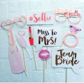 ROSE GOLD FOIL TEAM BRIDE MISS TO MRS PHOTO BOOTH PROPS. 