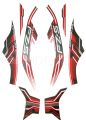 Yamaha Fz-S V2 fuel Injection white Bike Red Sticker Full Sticker Kit. 