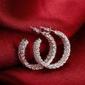 Popular fine 925 Sterling Silver charms stud Earrings for Women Creativity Christmas s Street all-match party Jewelry. 