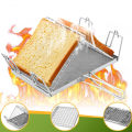 304Stainless Steel Foldable Portable Camping Stovetop Toaster - Perfect for Hiking, Picnic and Outdoor Use.