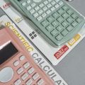 Renzdo Kawaii Pastel KK-82MS-B Colorful Scintific Calculator 2 Line Display Fraction Calculations For Student. 