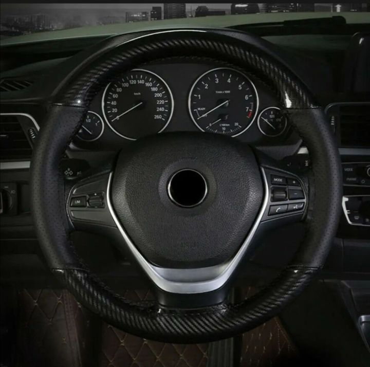 Univarsal%20Slai%20Leather%20Steering%20wheel%20Cover%20Corban%20Fiber%20Pattern%20Fashion%20-%20Image%204