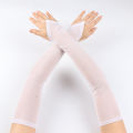 A pair of ladies' elastic mesh breathable long gloves, fingerless driving party role-playing outdoor clothing sleeves..