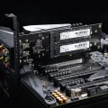 JEYI 4 SSD to PCIE 4.0 Expansion Card, 4 NVMe M.2 M key SSD To PCIe X16 Adapter, up to 256 Gbps, Support Bifurcation Raid 0 1 5. 