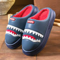 Warm Platform Slippers Men PU EVA Memory foam Soft Shark Cute Design Comfortable Non Slip House Shoes High Quality.