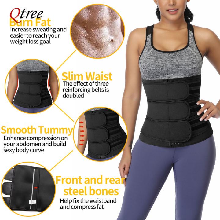 Qtree%20Body%20Shapewear%20Women%20Waist%20Trainer%20Corset%20Belly%20Cincher%20Trimmer%20Weight%20Loss%20Slimming%20Sweat%20Belt%20Sauna%20Strap%20Tummy%20Control%20-%20Image%205