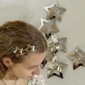 10/25/50/100/200pcs Silver Star Hair Clips for Girl Y2k Filigree Star Metal Snap Clip Hairpins Barrettes Hair Accessories. 