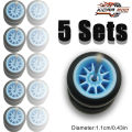 1/64 Model Wheels  Tires ABS 5 Sets Wheels for Matchbox Tomica Mainline Diecast Model Car Refit Parts -Dia 11mm. 