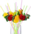 100 Pcs Disposable Straws Rainbow Umbrella Fruit Straws Table Decor Tropical Drinks for Cocktail Soft Drinks Hawaiian Party. 
