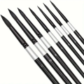 7Pcs Squirrel Hair Brush Set - Round/Pointed Tips for Gouache/H2O | Beginner Artist Kit W/Wood Handle (No Shed). 