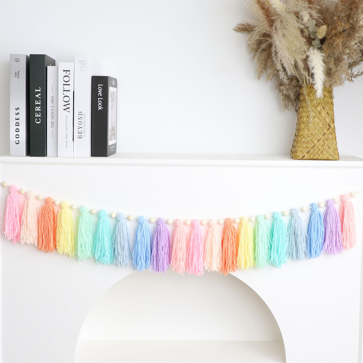 1pc%20Boho%20Colorful%20Rainbow%20Tassel%20Garland%20Handmade%20Wooden%20Bead%20Banner%20Home%20Festival%20Party%20Decoration%20Wall%20Hanging%20Banner%20-%20Image%202