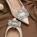 Wedding Shoe Clips - 1 Pair Crystal Rhinestone Buckles for Bridal Heels - High-Heeled Shoes with Rhinestone Clasps as Accessorie. 