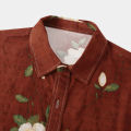 Men Hawaiian Style Short Sleeve Shirt, Summer Casual Floral Print, Green Button Down Shirt, Loose Women Vintage Flower Beach Top. 