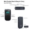 Mini AM/FM Portable Radios Pocket Receiver Stereo Speaker Rechargeable Radio with Alarm Clock for Outdoor Weather Broadcast. 