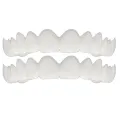 Upper Lower Temporary Comfort Fit Fake Teeth Cosmetic Denture Smile Veneers False Teeth Brace Cover With Gutta Percha Glue Gel. 