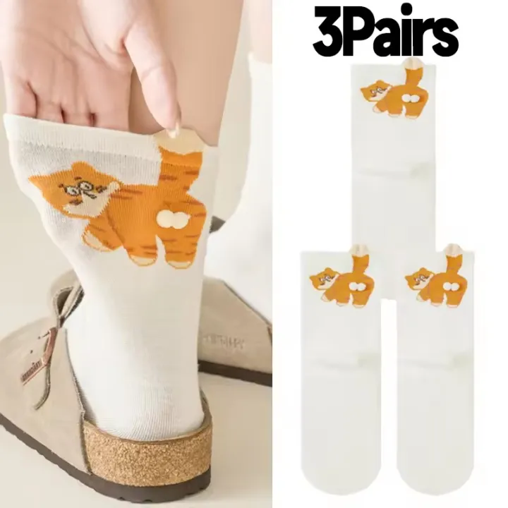 3D%20Cute%20Cat%20Socks%20Black/White%20Funny%20Cat%20Cotton%20Socks%20Breathable%20Soft%20Girl%20Women%20Novelty%20Stocking%20Kawaii%20%20Sock%20Set%20-%20Image%207