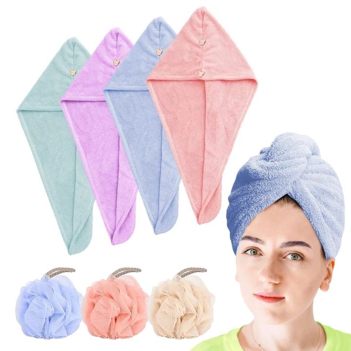 Coral velvet hair towel for drying