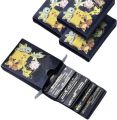 Poki-Moon Foil Playing Cards Set for Kids | 55 Different Characters Assorted Cards TCG Deck Box - V Series Cards Vmax GX Rare Cards (Black). 