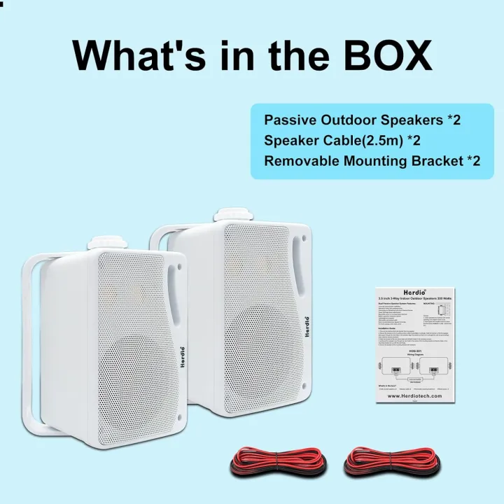 Herdio%203.5%E2%80%98%E2%80%99%20Outdoor%20Speakers%20Passive%20Wired%20Waterproof%20200W%203%20Way%20Premium%20Mountable%20Wall%20Mount%20Speakers%20With%20Superior%20Sound%202PCS%20-%20Image%207