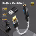 CCZ CM01 USD C to 3.5mm Audio Adapter 8 core Single Crystal Copper Silver Plated Cable 32bit CX31993+MAX97220 DAC Chip Audio. 