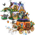 NEW Travel Pumpkin Cart Halloween House Store Street View Shop House Building Blocks Kit Girls Bricks Model Kids Toy Children.