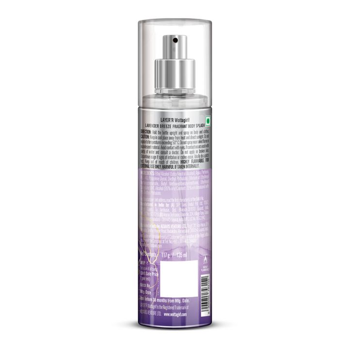 Layer'r%20Wottagirl!%20Lavender%20Breeze%20Body%20Mist%20%E2%80%93%20Long-Lasting%20Floral%20Perfume,%20Refreshing%20Fragrance%20Spray%20for%20Women,%20135ml%20-%20Image%202