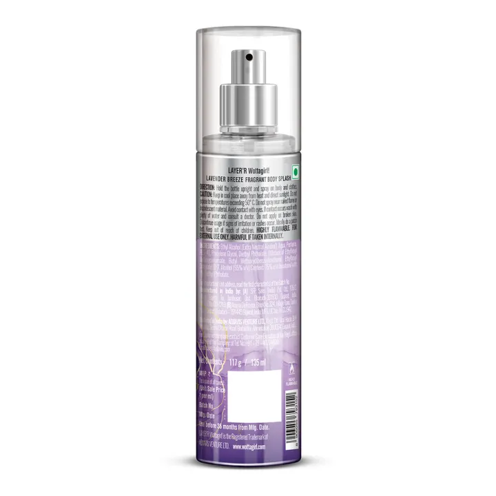 Layer'r%20Wottagirl!%20Lavender%20Breeze%20Body%20Mist%20%E2%80%93%20Long-Lasting%20Floral%20Perfume,%20Refreshing%20Fragrance%20Spray%20for%20Women,%20135ml%20-%20Image%202