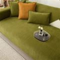 Universal Sofa Cover Towel Chenille Fabric Solid Color Living Room Sofa Cushion Non-Slip Sofa Cushion Armrest Backrest Cover 1PC. 