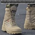 Military Combat Boots Men Breathable Special Forces Hiking Army Shoes Lightweight Outdoor Training Non-Slip Tactical Patrol Shoes,Khaki Winter Camel Shoes. 