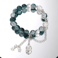 Fashion Design Star Chain Tassel Bracelet for Women Fantasy Blue Crystal Beads Elastic Rope Bracelet Best Friend Jewelry Gifts. 