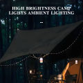 RGB LED Camping Lamp 10m Reel String Outdoor Recyclable Night Light portable Flashlight with Magnet Hook LED Rechargeable. 