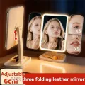 Trifold Makeup Mirror LED Lights Dorm Dressing Mirror Beauty Light up your fill light with Smart Complementary Makeup Mirror Trifold. 