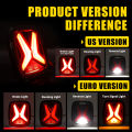Car Rear LED Tail Lights For Jeep Wrangler CJ TJ YJ 1998-2006 Universal "X"Shape Design Smoked 12v Drl Modified Brake Tail lamp. 