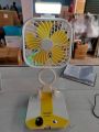 Rechargeable Table Fan with LED Lightning အားသွင်းပန်ကာ​​ . 
