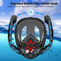Full Face Snorkel Mask 180°Panoramic View Silicone Dry Top Snorkeling Diving Swimming Goggles With 2 Snorkels Anti-Fog Anti-Leak. 