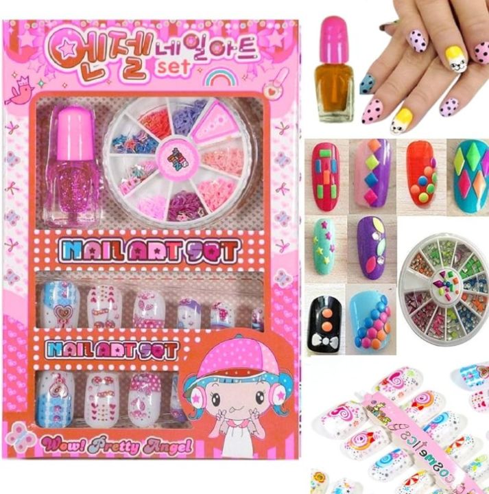 Nail Art Kit for Girls with Nail Polish | Kids Nail Kit Set | Birthday Gift for Little Girls | Artificial Nails Kit for Girls| Manicure Nail Kit with Cute Nail Designs | Nail Art Kit for Kids Pretend Play | Nail Manicure Set Nail Care | Fun Nail Art for
