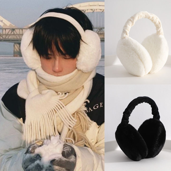 Soft Plush Ear Warmer Winter Warm for Women Men Fashion Solid Color