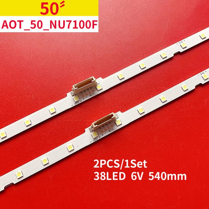 100% New 2pcs/Kit LED strips for 50 TV UE50NU UE50RU HG50NJ BN96 45952A AOT 50 NU7100F 2X38 3030C d6t 2d1 19S2P REV.V3